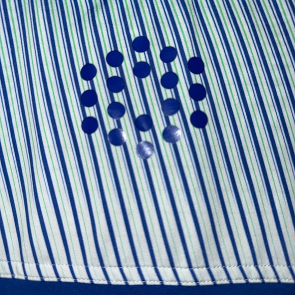 PUMA Power Cool Polo Shirt. Blue & White Stripes. Size Medium. - Picture 4 of 6